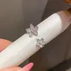 Anillo Abierto de Flor de Zirconia Exquisito y de Moda, Diseño de Nicho, Anillo Versátil para el Dedo Índice, Joyería de Lujo Ligero de Alta Gama