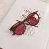 Óculos de Sol Vintage Ins Moda Armação Redonda Cor Chá com Leite Armação Pequena Óculos para Mulheres Celebridade da Internet Óculos de Sol Tiktok