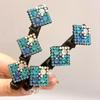 Celebridade da Internet Presilha Lateral Strass Franja Presilha Artefato para Trançar Estilo Camada Dupla Fixa Grampo de Cabelo Palavra Única Torcedor de Cabelo