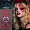 Maquillaje de Halloween rojo en forma de diamante negro cara lágrima maquillaje de diamante cara diamante actuación escénica parche de bruja