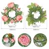 Venta caliente transfronteriza corona de velas corona de peonías rosa de san valentín corona para decoración de mesa de fiesta portavelas corona