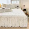 Faldón de Cama Acolchado de Algodón Puro Pieza Única Estilo Princesa Nuevo Todo Algodón Cubrecolchón Engrosado Funda Antipolvo Dobladillo Feo Venta al por Mayor de Fábrica