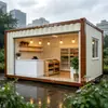 Recipiente de arroz e marrom de camada única loja de conveniência área cênica de parque com janela aberta loja de varejo móvel pré-fabricada
