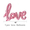 Decoración para Fiesta de San Valentín Transfronteriza Arreglo Banner Espiral de Corazón Bandera Flor de Papel Bola Globo Cortina de Lluvia de Seda Set
