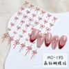 Pegatinas para uñas con lazo de diamante de cristal, decoraciones tridimensionales para uñas con relieve, pegatinas para esquinas faciales en blanco y negro de Año Nuevo.