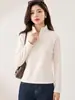 Top interior de Lyocell con cuello alto y media cremallera para mujer, capa base, camiseta de manga larga, sudadera, prenda exterior, otoño e invierno