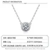 Collar con colgante de moissanita estilo burbuja de plata de ley S925, cadena de clavícula de una sola piedra, joyería de estilo europeo y americano minimalista, directo de la fábrica fuente
