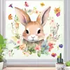 Pegatinas Estáticas de Pascua al por Mayor Transfronterizas 2026 Nuevas Pegatinas de Ventana con Corona de Conejo Pegatinas de Decoración de Ambiente Festivo