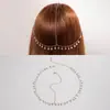 Accesorios para el Cabello Ins Transfronterizos Europeos y Americanos Diadema de Cadena de Perlas Adornos Faciales Exóticos Simples con Perlas