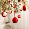 Colgante de Bola de Fieltro Caliente Navideño Transfronterizo Arreglo de Escena Navideña Colgante de Bola para Colgar en el Árbol de Navidad