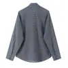 Estilo Europeo y Americano Transfronterizo Z Nueva Moda Elegante Amazon Ropa de Mujer al por Mayor Camisa de Bufanda a Cuadros 1088338