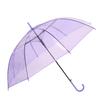 Guarda-chuva transparente criativo de PVC com logotipo impresso anel descartável tesouro guarda-chuva atacado 8 cor osso alça reta guarda-chuva longo