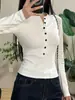 Camiseta de Manga Larga con Cuello Semiabierto para Mujer, Nueva Tendencia Otoño/Invierno 2026, Top Ajustado con Forro Polar para Abrigo, Camiseta Base