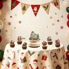 Banner de cumpleaños vintage europeo y americano transfronterizo, campana retro, banner de fiesta de Santa Claus, decoraciones para toppers de pastel