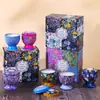 Dropshipping Internacional Taça Vela Perfumada com Flores Secas Caixa de Presente Lata de Metal Fragrância Decoração de Casa Lembrança de Casamento Presente
