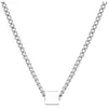 Collar Inspirado en Estrellas para Hombres y Mujeres, Cadena de Clavícula Hip-Hop de Moda, Cadena de Cuello con Colgante Cuadrado Geométrico de Acero de Titanio Personalizado Estilo Coreano