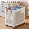 Cesta de Almacenamiento Debajo del Escritorio, Estante de Pie para Mochilas, Carrito Plegable con Ruedas, Caja Organizadora para Bolsa de Estación de Trabajo de Oficina