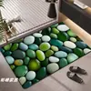Alfombrilla absorbente de piso de tierra de diatomeas con estampado de guijarros 3D para baño y inodoro, alfombrilla para pies de secado rápido, alfombrilla antideslizante para entrada
