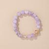 Pulsera de Amatista Lavanda Natural y Jade Morado DIY Pulsera de Cuentas de Cristal Accesorios Terminados Hechos a Mano Joyería al por Mayor