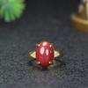 Anillo de Cinabrio de Alto Contenido con Arena Dorada Púrpura Incrustado con Diamante Cinabrio para Mujer Regalo de Cumpleaños Antiguo Suministro en Vivo