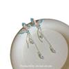 Mariposa Rosa Sueño Azul ~ Viento Dulce Gota de Aceite Mariposa Hueca Aretes para Mujer 2024 Verano Nuevos Nicho Mismos Aretes