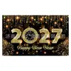 Tela de fondo Feliz Año Nuevo 2027 Tela colgante temática de Año Nuevo Europeo y Americano Pancarta de celebración de festival