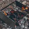 1 Juego de Acero Inoxidable Plateado para Exteriores, Estante a Prueba de Fuego de Acero Inoxidable, Estante Portátil Plegable para Barbacoa con Cinco Niveles de Altura