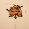 Caixa de Almoço de Polpa de Halloween Decoração de Bolo Fantasma Engraçado Demônio Abóbora Pom-pom Chapéu Pequeno Acessórios de Inserção
