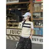 Conjunto de verano estilo coreano: Camiseta de manga corta de dos piezas falsas a rayas de albaricoque para mujer, top holgado super popular 2026 que reduce la edad