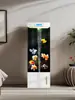 Aquário Vertical de Chão para Sala de Estar, Pequeno e Médio Porte, Filtração Traseira Integrada, Produção de Oxigênio, Vidro Ultra-Branco, Sem Borda
