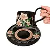 Selección TransfronterizaJuego de Taza y Platillo de Cerámica para Café, Taza para Beber Té de la Tarde, Taza de Alto Valor, Taza de Lujo Ligero