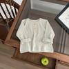 Camiseta Base de Primavera y Otoño para Bebé Estilo Occidental Niños y Niñas Color Sólido Pit Camiseta de Manga Larga para Bebé Top Cómodo para Combinar con Todo