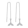 Pendientes largos con borlas elegantes de circonitas microincrustadas de cola de pez para mujer, joyería Mori