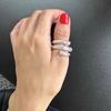 Anillos de Línea Multicapa para Mujer, Nuevos Anillos Retorcidos Populares, Anillos de Índice Geométricos de Personalidad de Diseño de Nicho