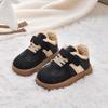 Tenis para niño con forro polar Zapatos de algodón Zapatos cálidos de invierno Botas de nieve impermeables para niños Zapatos de algodón grandes de lana de cordero para niña