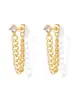 Pendientes de Borla con Cadena de Zirconia Incrustada, Diseño Personalizado, Baño de Oro Real en Latón, Venta Caliente Transfronteriza Europea y Americana, Pendientes para Mujer