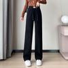 6619 Pantalones de Terciopelo de Algodón Europeo de Pierna Estrecha y Ancha para Mujer Ropa de Otoño e Invierno Talla Grande de Cintura Alta Pantalones Casuales Pantalones Rectos Forrados de Polar