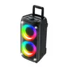 Altavoz Portátil con Carrito Alta Potencia 60W 80W Exterior Enchufable Doble 6.5 pulgadas Doble 8 pulgadas Altavoz Grande Altavoz Bluetooth