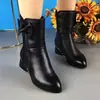 Botas Martin Femininas, nova coleção outono/inverno 2026, botas de cano médio com salto grosso estilo britânico, botas de moda versáteis, forradas com fleece para aquecimento