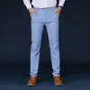 Calça Casual Elástica de Venda Quente Primavera/Verão 2026 para Homens, Calça Longa Reta Slim Fit, Moda Versátil Tendência Estilo Coreano para Homens