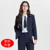 2026 Novo Blazer Profissional de Alta Qualidade para Estudantes Universitários para Primavera e Outono, Terno Formal Preto para Entrevista para Mulheres