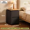 Mesita de noche pequeña de alta gama negra con almacenamiento, nuevo modelo 2026 para dormitorio del hogar, mueble auxiliar pequeño moderno y simple