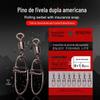 Pino de fivela dupla giratória americana anel de alta velocidade embalagem vermelha pino luya acessórios de pesca a granel