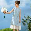 Nuevo Vestido de Niña Estilo Chino, Estilo Verano 2025 Modelo Nuevo, Vestido Qipao, Vestido de Princesa Floral de Verano para Niños