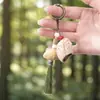 Sino de Vento Acabado de Casca de Fruta Natural, Chaveiro Estilo Floresta, Retrô Artístico, Cura de Energia da Natureza, Pingente de Casca de Fruta para Terapia Sonora