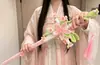 Criativo Feito à Mão Primavera Flor de Pessegueiro Espada Torcida Bastão Pacote de Material DIY Autocriado Flor de Pessegueiro Arco Presente para Melhor Amiga para Sessão de Fotos
