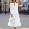 Modelo de Sitio Independiente Transfronterizo Nuevo 2026 de Amazon: Vestido de Fiesta Elegante de Cuello en V Estilo Francés de Alta Gama, Ceñido a la Cintura, Adelgazante