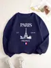 Sudadera de moda para mujer con estampado de la Torre Eiffel de París, Francia, suéter cálido y cómodo para otoño