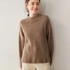 Novo Suéter de Cashmere Jacquard com Gola Redonda Outono/Inverno 2025 Feminino Estilo Preguiçoso Fio Duplo Espessado Manga Longa Tricô Camada Base