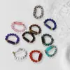 Anillo de Anillo de Piedra de Sangre Natural de 4 mm Moda Todo-partido Anillo Hecho a Mano con Cuentas Joyería